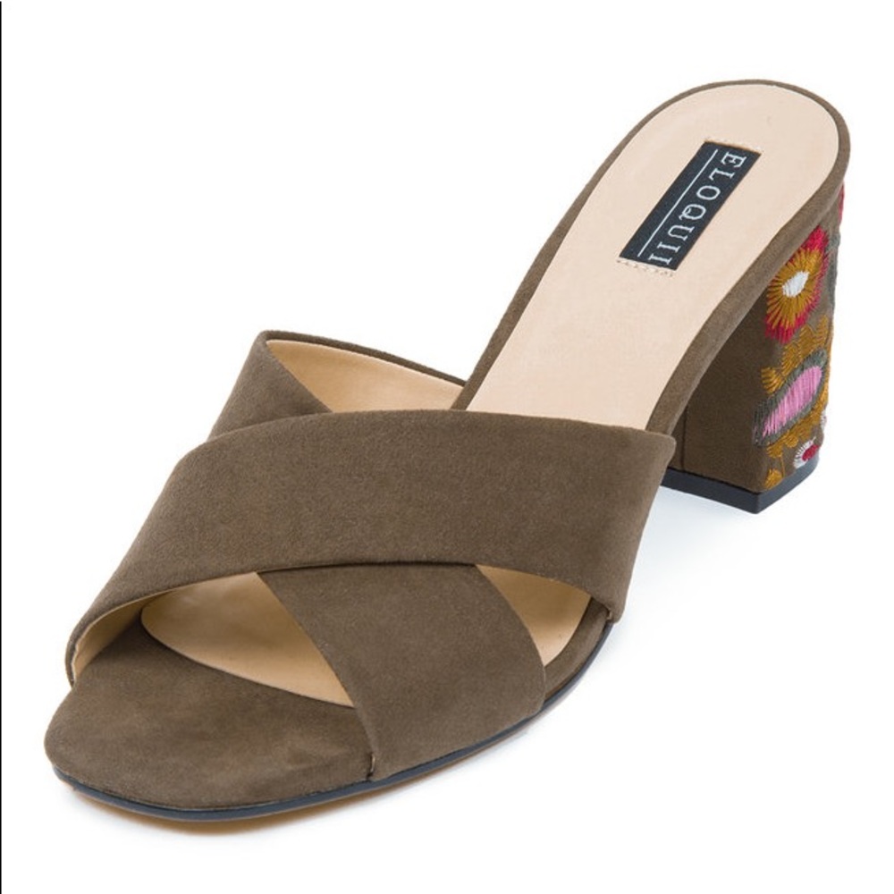 Eloquii Slide Sandal with Embroidered Heel - 11W
